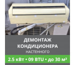 Демонтаж настенного кондиционера Ballu до 2.5 кВт (09 BTU) до 30 м2