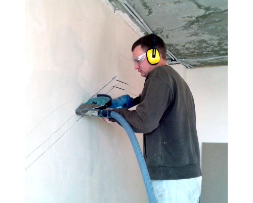Штробление стены под нишу для дренажной помпы Ballu 150х70 мм. (Кирпич)