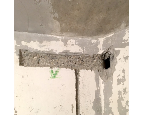 Штробление стены под нишу для дренажной помпы Ballu 150х70 мм. (Монолитный бетон)